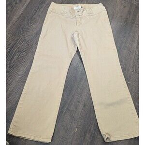 Jordache Women's 9/10, 32x24 Beige Cotton Stretch Low-Rise Straight Preppy (481)